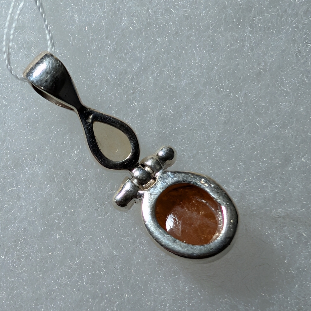 Sunstone And Citrine Set In 925 Sterling Silver Pendant - Picture 3 of 3
